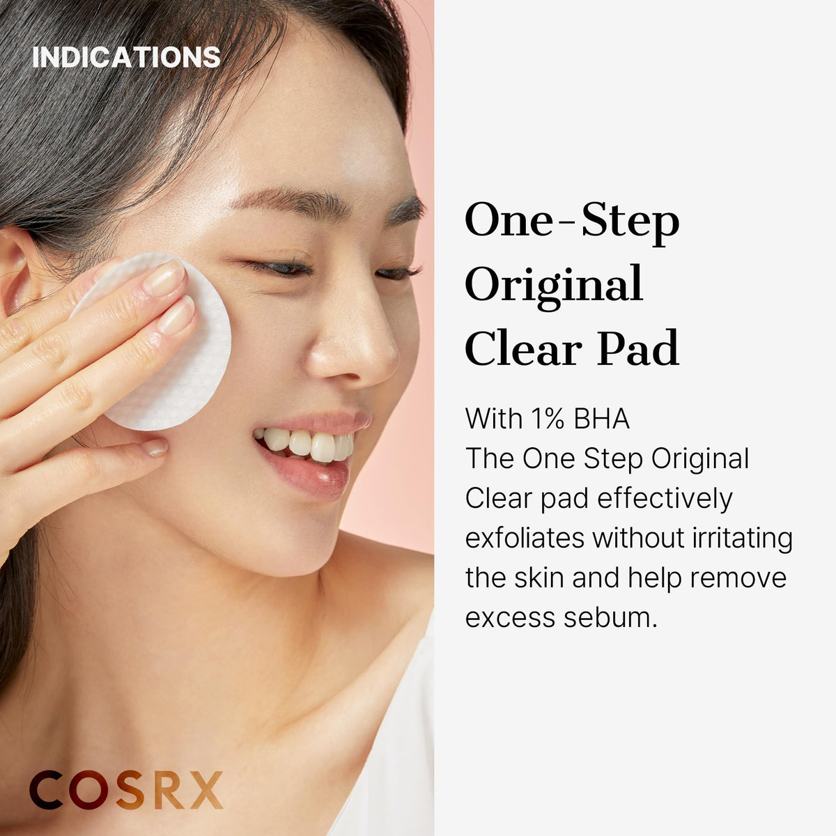COSRX close-up of pad texture highlighting embossed exfoliating side