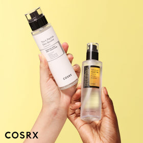 COSRX open bottle pump action showing easy dispensing and hygienic benefits