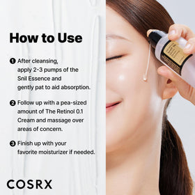 COSRX bottles beside bathroom sink styled scene showing daily routine convenience benefit