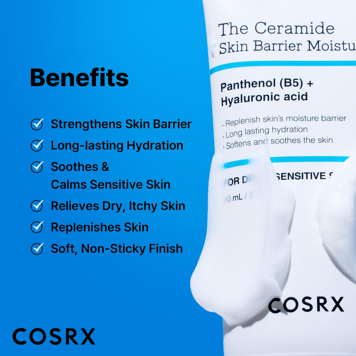 COSRX before and after skin comparison illustrating improved hydration comfort