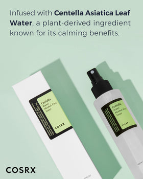 COSRX close-up label showing Centella ingredient and gentle formula benefits
