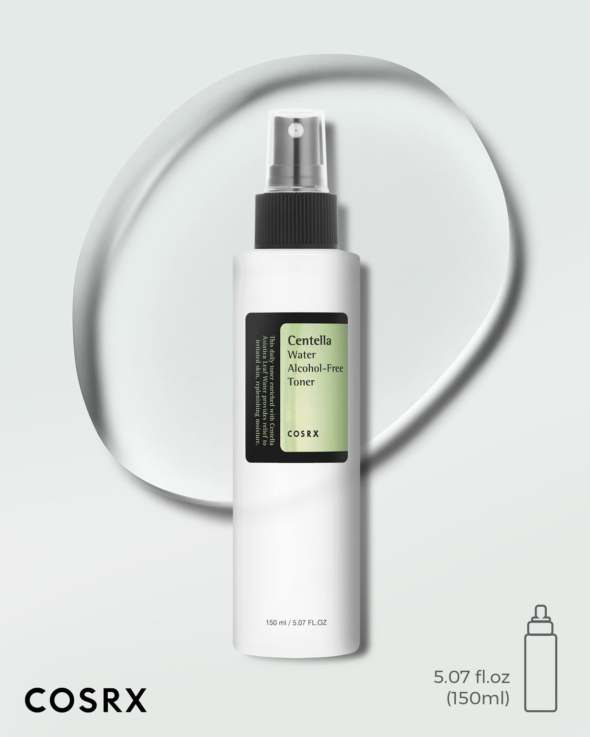 COSRX packaging detail showing spray cap and controlled application benefit