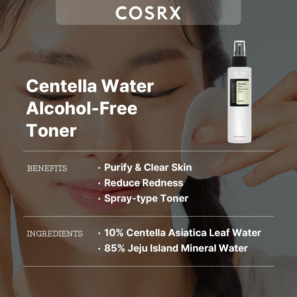 COSRX spray action misting onto skin for quick hydration and prep