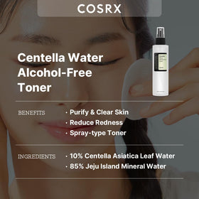 COSRX spray action misting onto skin for quick hydration and prep
