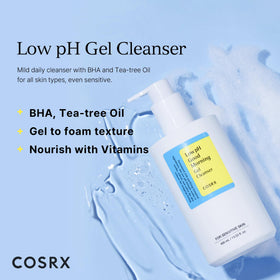 COSRX gel texture close-up highlighting gentle lather and smooth feel