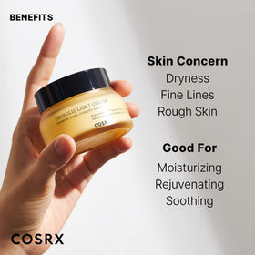 COSRX applying cream to face showing hydration and non-greasy finish