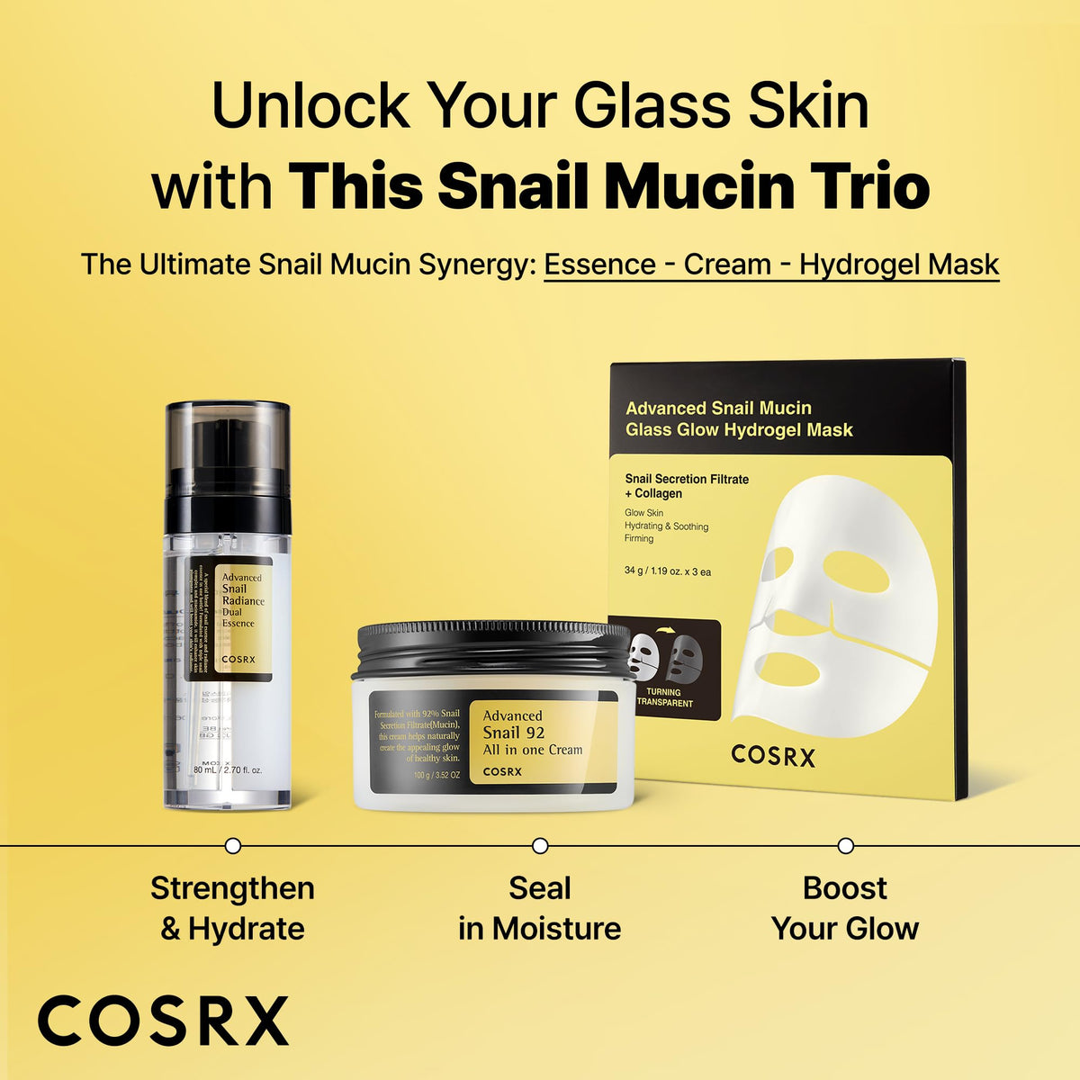 COSRX label close-up listing snail mucin and niacinamide for ingredient transparency