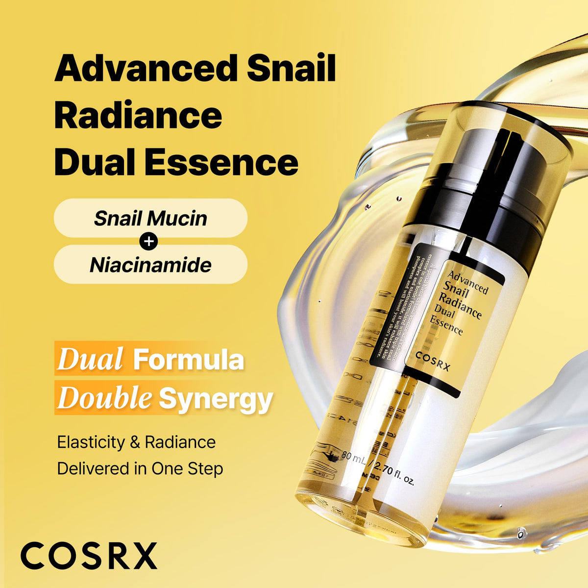 COSRX pump dispensing both textures highlighting easy two-part mixing benefit