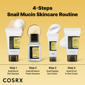 COSRX snail 96 mucin essence dispensed on hand for fast absorption benefit