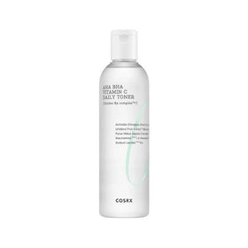 COSRX with kiwi dragon fruit apple flatlay showing natural extracts for brightening