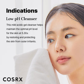 COSRX gel texture on hand showing lightweight rinse-off benefit