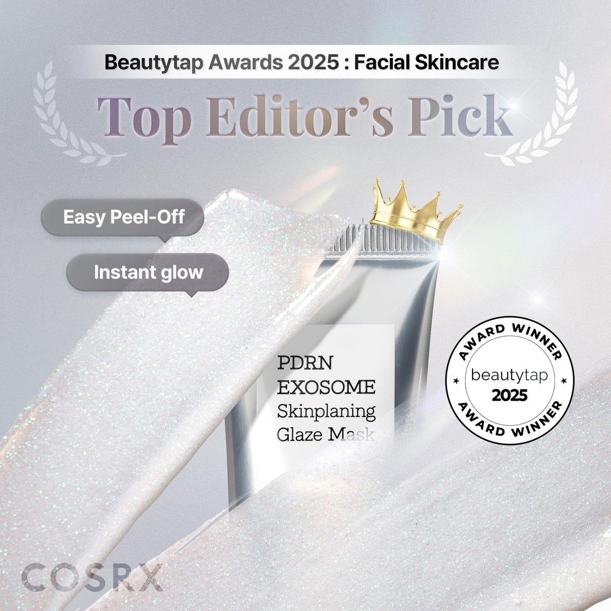 COSRX peeling off film in morning revealing smoother hydrated skin