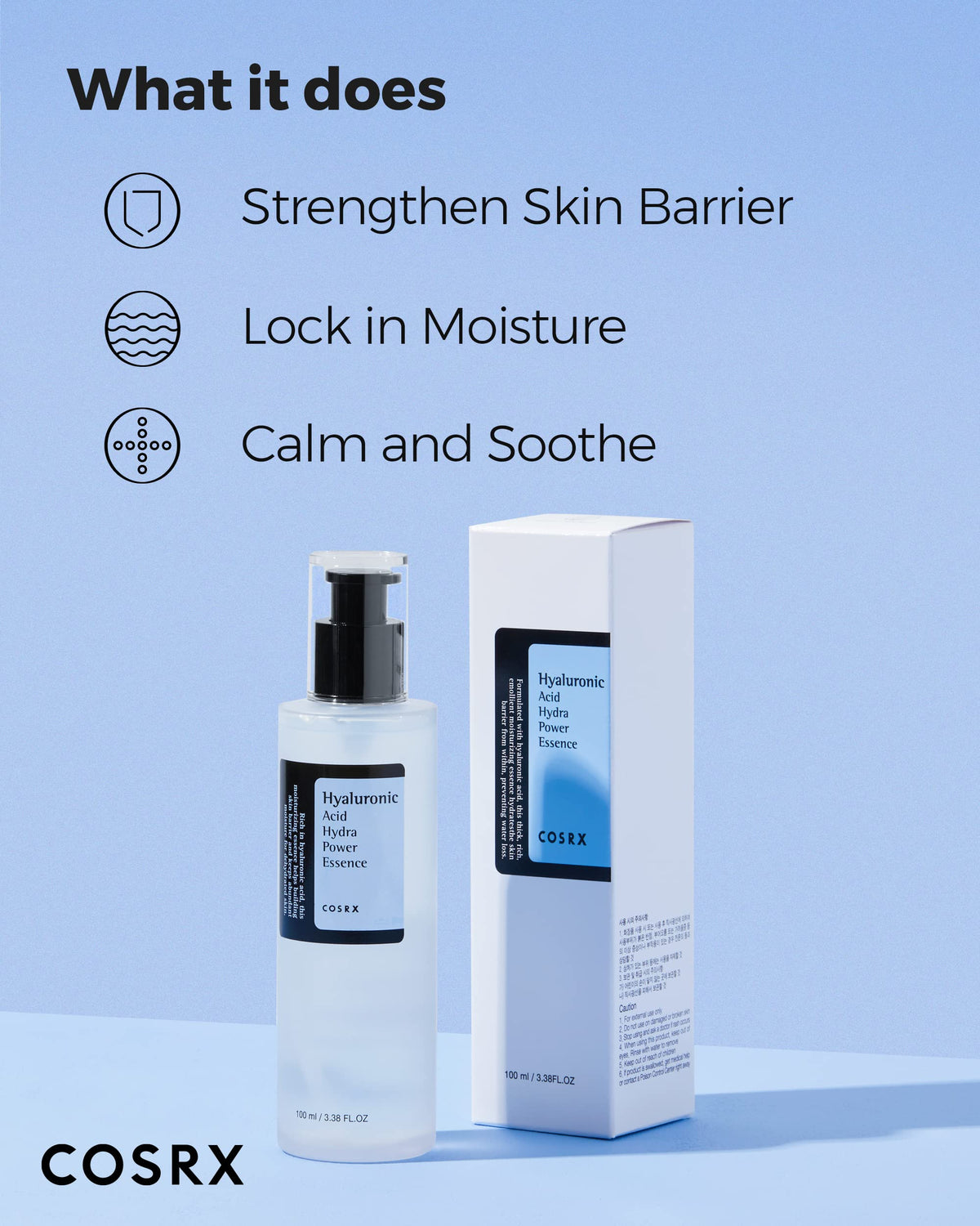 COSRX ingredients label with sodium hyaluronate and sea buckthorn water benefits
