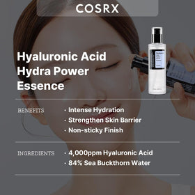 COSRX pump dispensing hydrating essence demonstrating easy, mess-free application