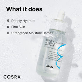 Close-up of COSRX ampoule texture highlighting lightweight hydration