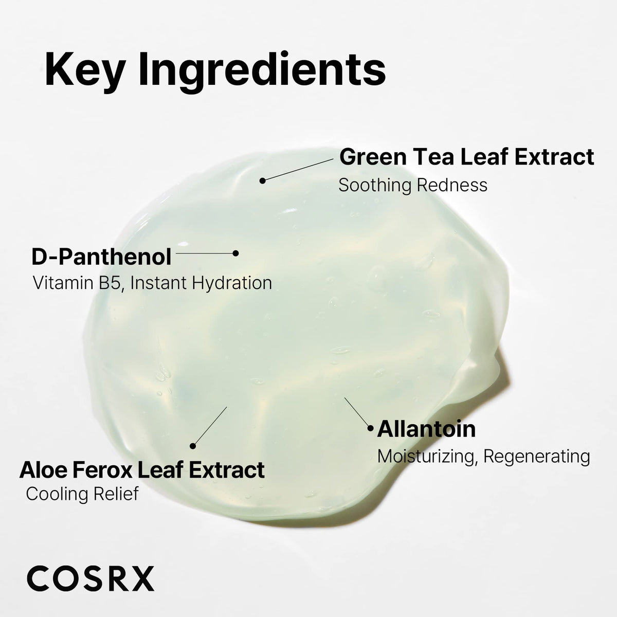 COSRX Hydrium dispensing gel onto finger to show easy application and quick absorption