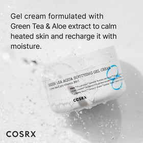 COSRX Hydrium texture close-up green gel demonstrating lightweight, fast-absorbing hydration