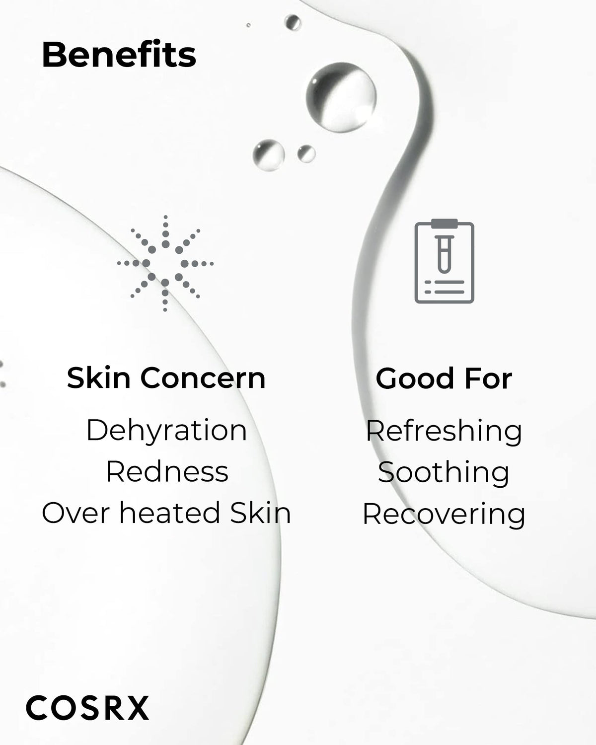 COSRX bottle next to common items showing 280ml generous size benefit