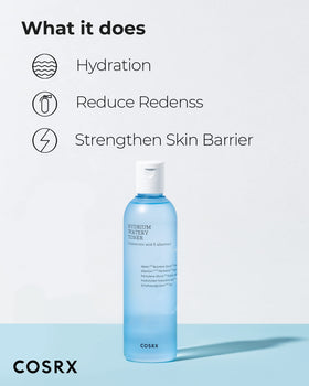 COSRX close-up of ingredients list highlighting hyaluronic acid benefits