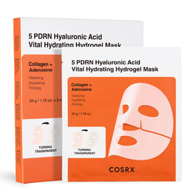 COSRX front packaging of hydrogel mask showing product and benefits