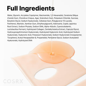 COSRX product label close-up listing PDRN complexes and actives