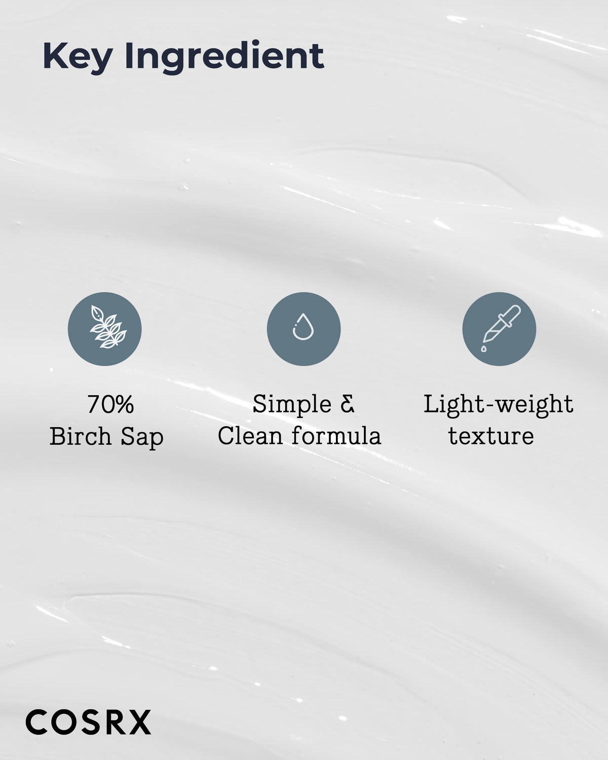 COSRX birch sap imagery illustrating the key ingredient and hydrating benefit