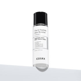 COSRX ingredient label close-up showing peptides and GHK-Cu focus benefit