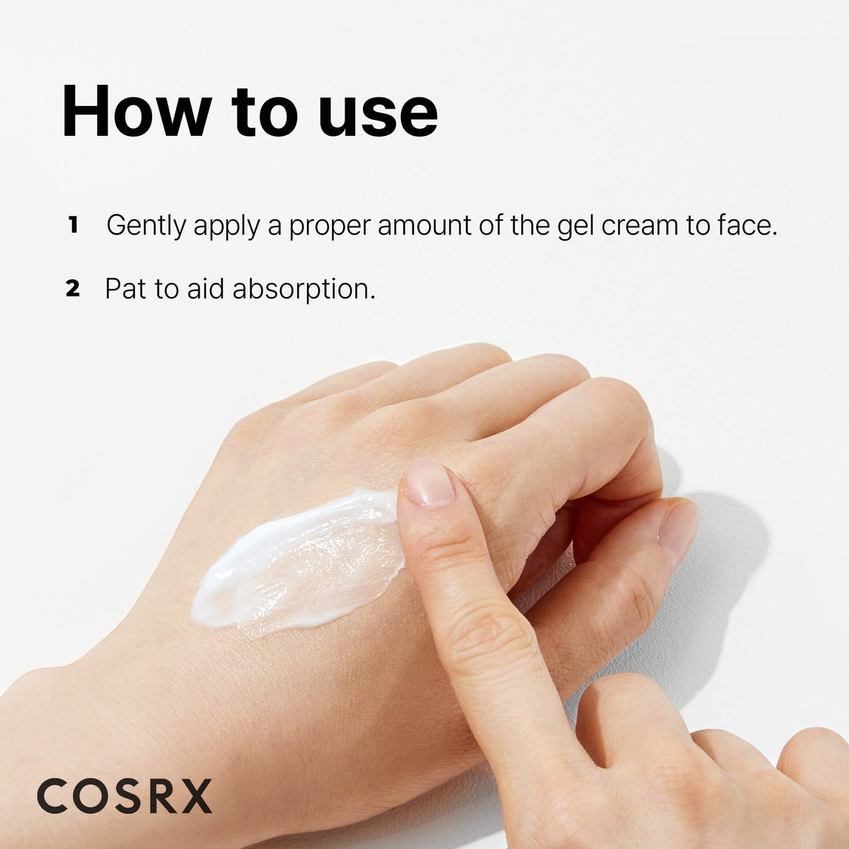 COSRX label and ingredient list close-up detailing hyaluronic acid and ceramide benefits