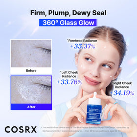 COSRX label ingredients detail showing copper peptide and bakuchiol benefits for clarity