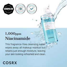 COSRX label close-up highlighting ingredients and low pH benefits