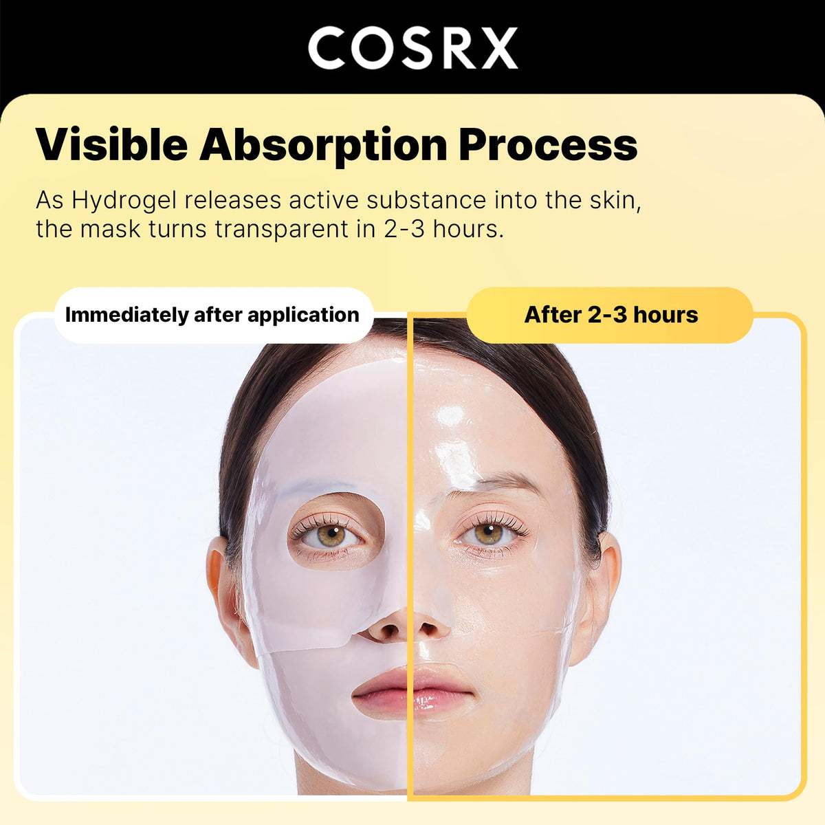 COSRX mask worn overnight on model demonstrating hydration boost