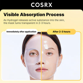 COSRX mask worn overnight on model demonstrating hydration boost