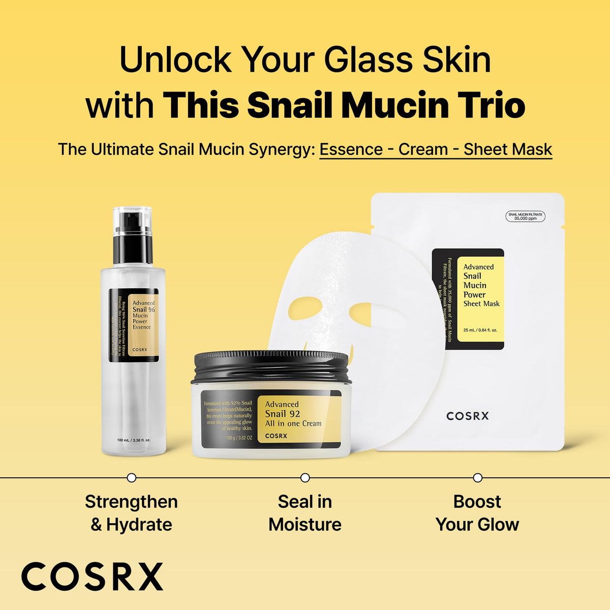 COSRX mask next to hand showing product size and travel-friendly scale