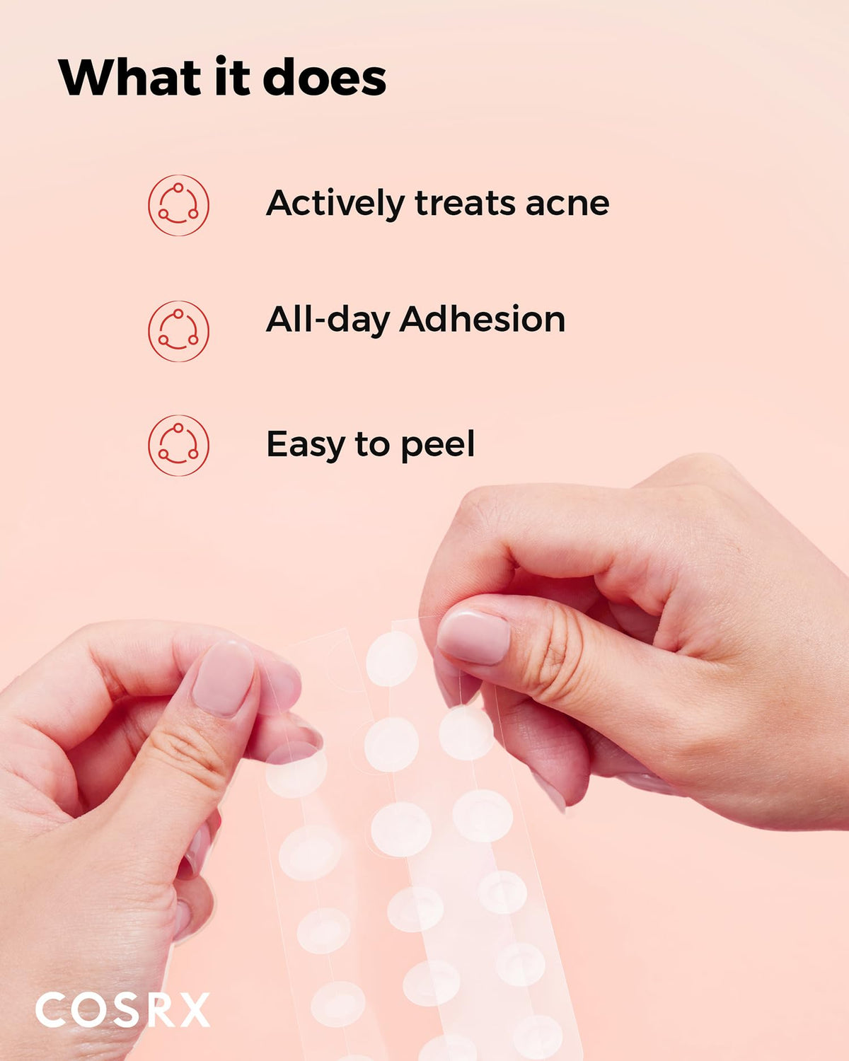 COSRX patch applied to chin protecting blemish and preventing picking