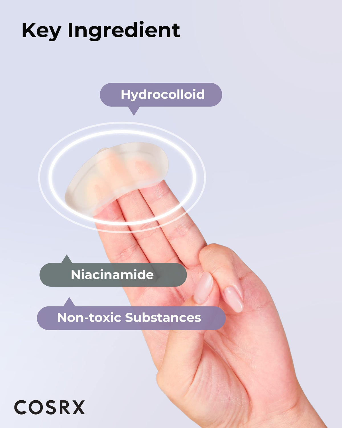 COSRX patch worn overnight on cheek showing comfortable, stay-on protection benefit