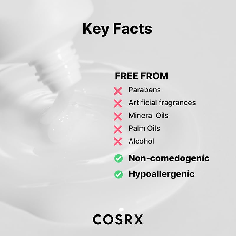 COSRX moisturizer applied on skin close showing quick absorption benefit