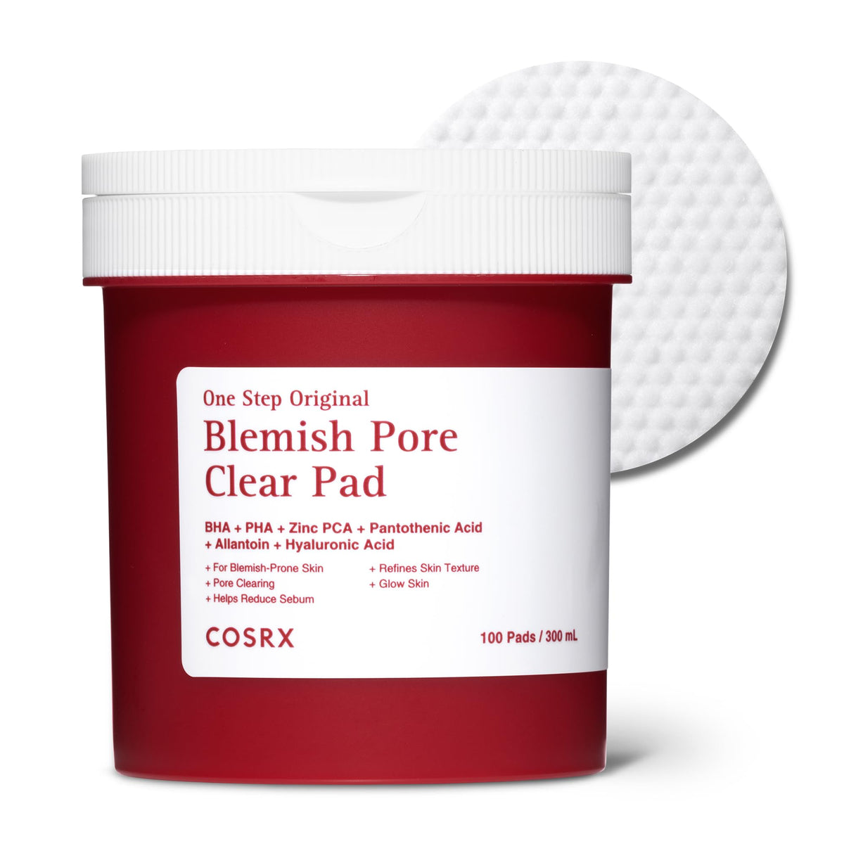 COSRX front packaging showing pads and product benefits for quick use