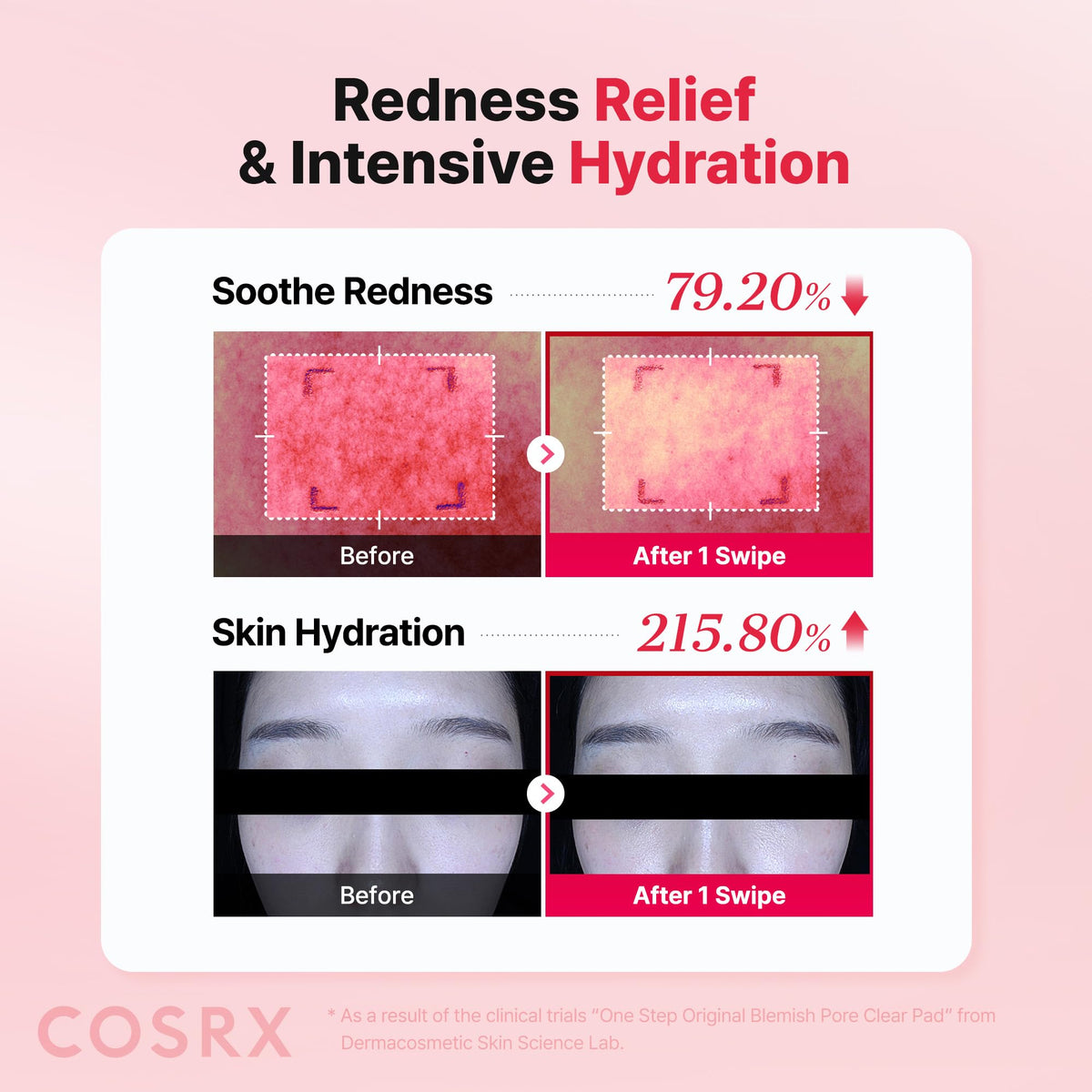COSRX pad in hand showing size and coverage for face and body