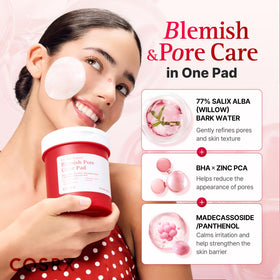 COSRX pad soaked with serum highlighting hydrating formula with acids