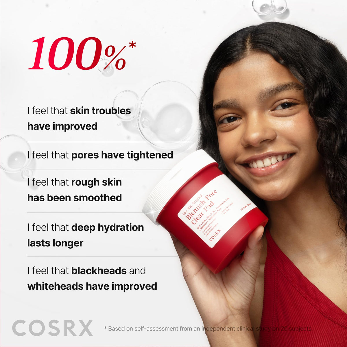 COSRX pad applied to chest and back for multi-area blemish care