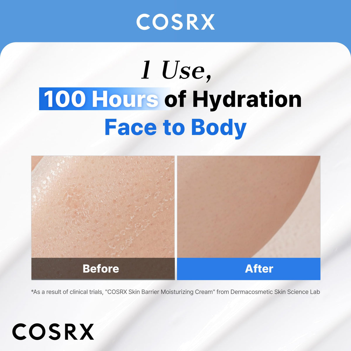 COSRX open jar showing creamy texture and quick absorption