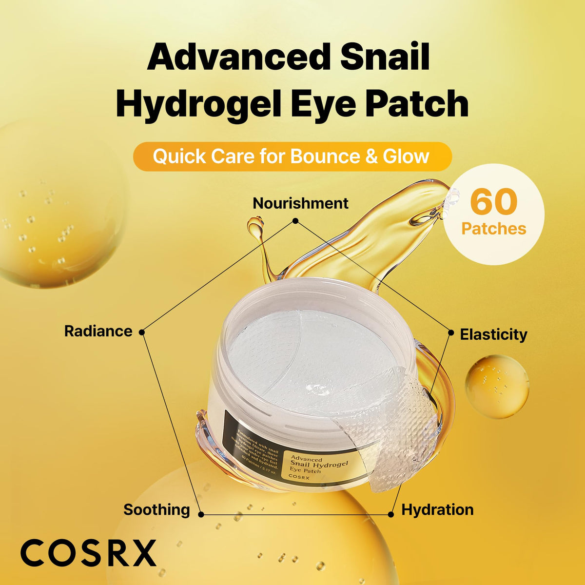 COSRX open jar close-up of hydrogel patches with nourishing benefit
