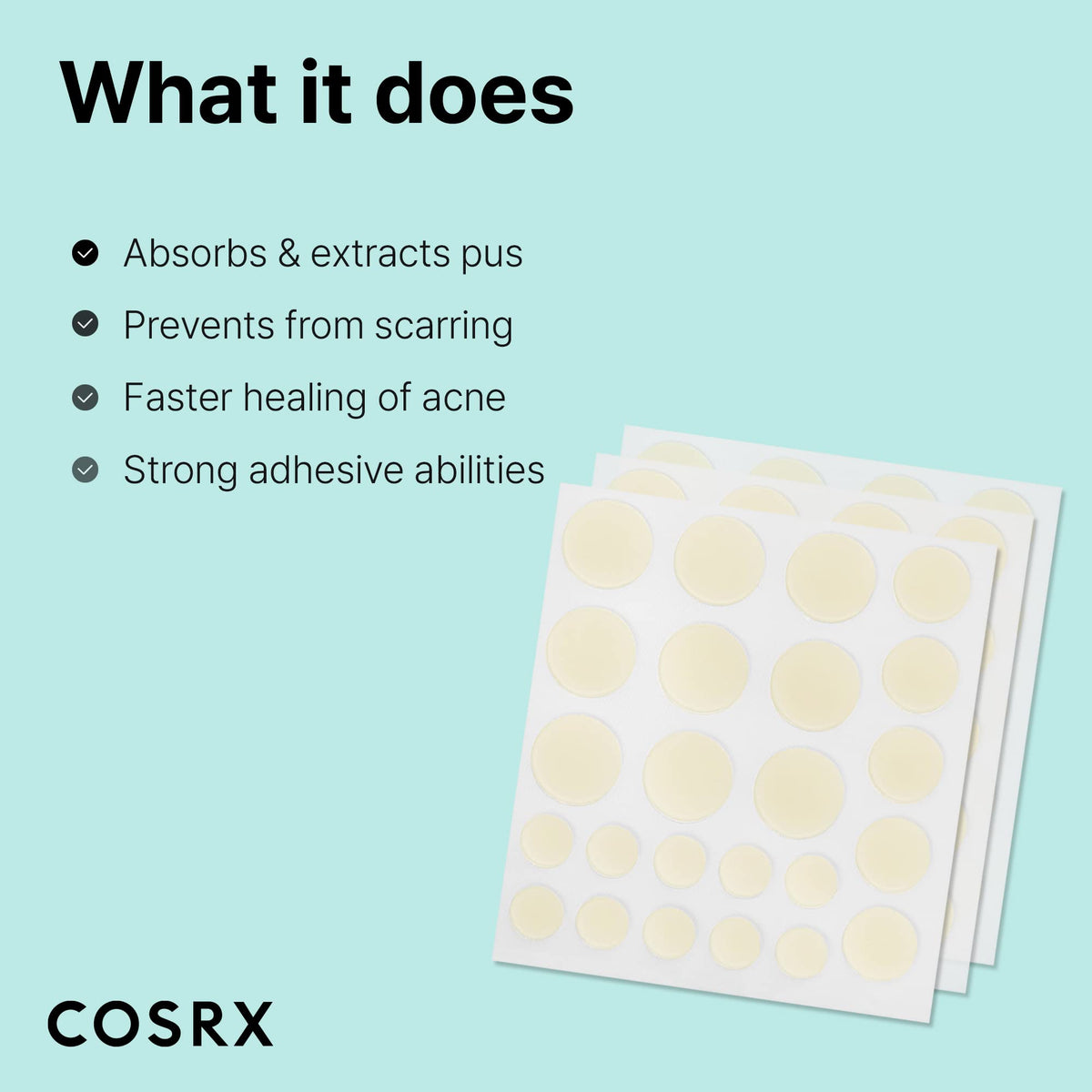 COSRX opened pack with patches arranged for easy selection and use
