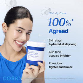 COSRX open pack with 100 pads showing quantity and travel-friendly design