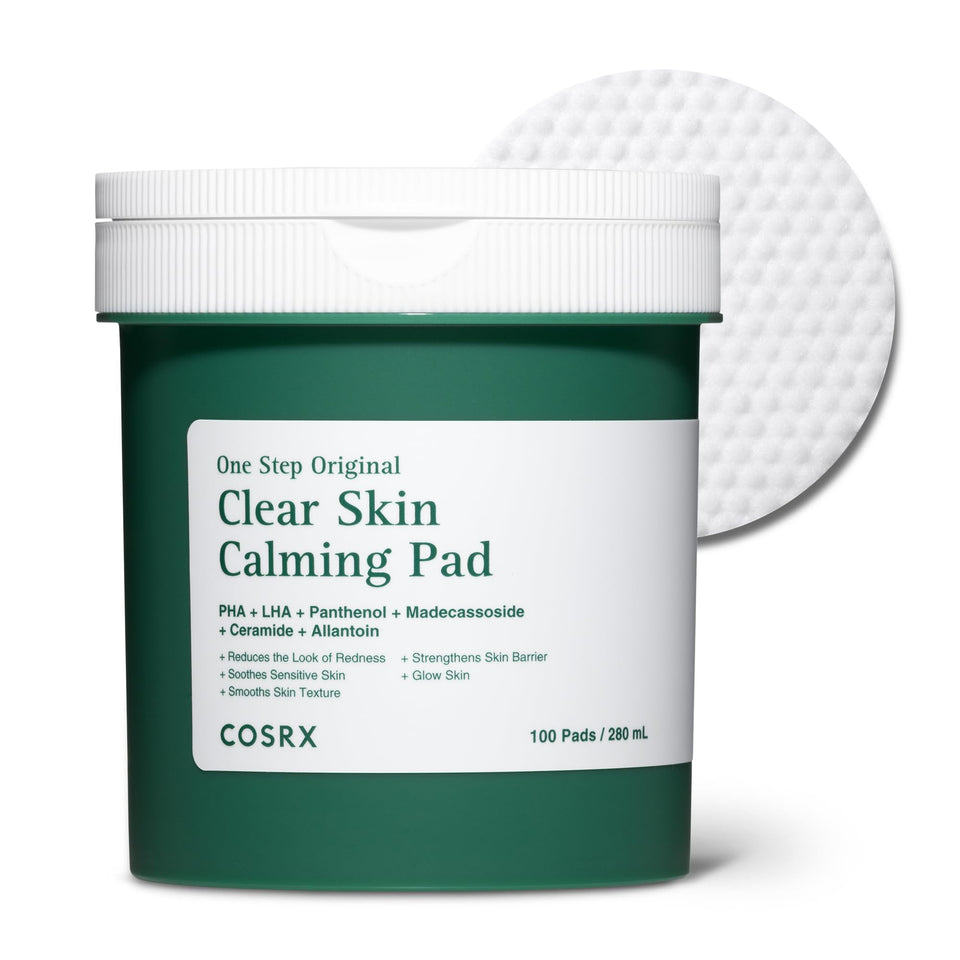 COSRX front packaging showing calming pads and brand clear benefit