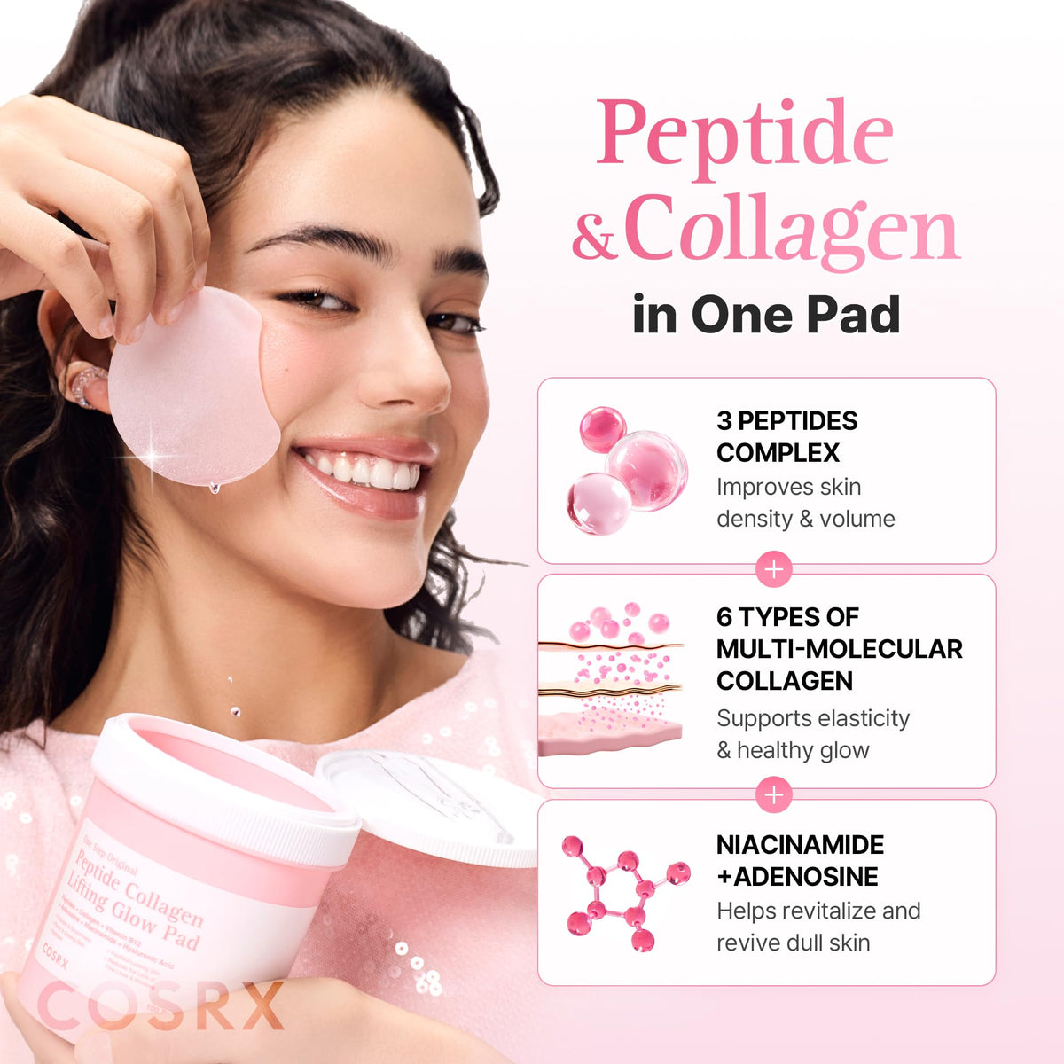 COSRX soaked pad essence droplets showing hydration boost