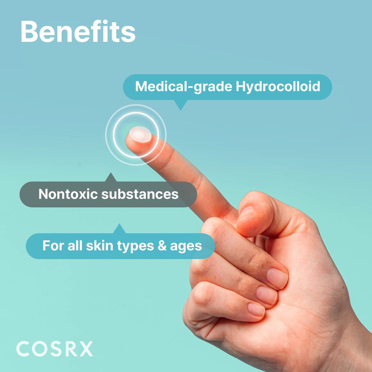 COSRX patches worn overnight as part of a gentle skincare routine