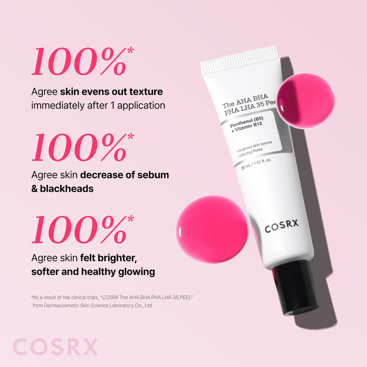 COSRX applying peel to cheek to demonstrate safe targeted use