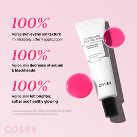 COSRX applying peel to cheek to demonstrate safe targeted use