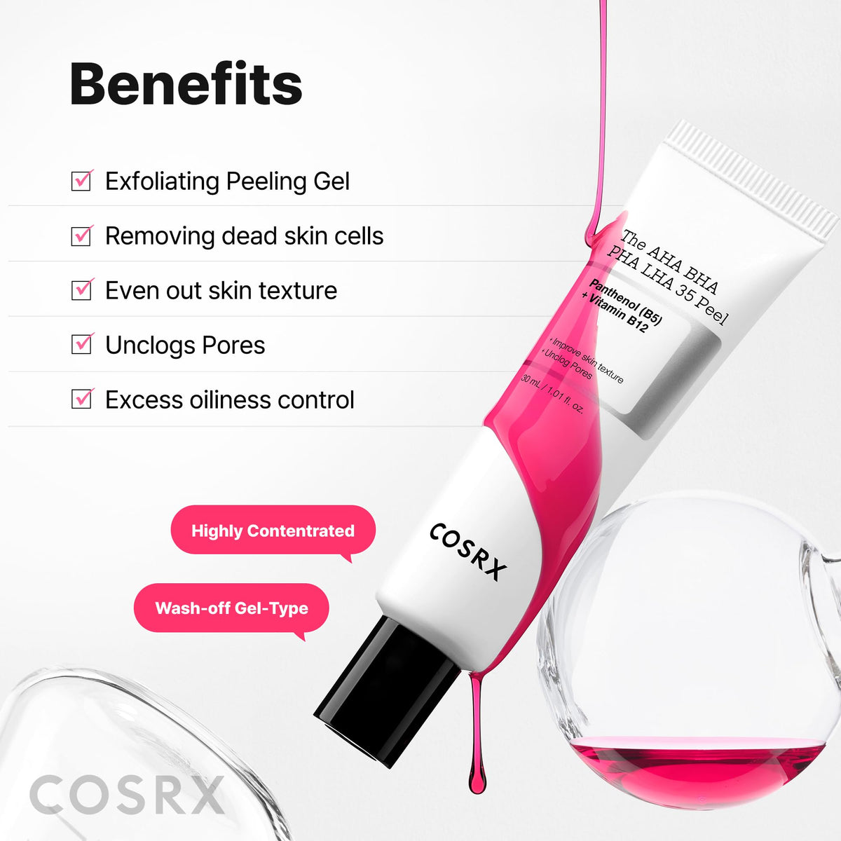 COSRX 30ml in hand to show compact size and travel convenience